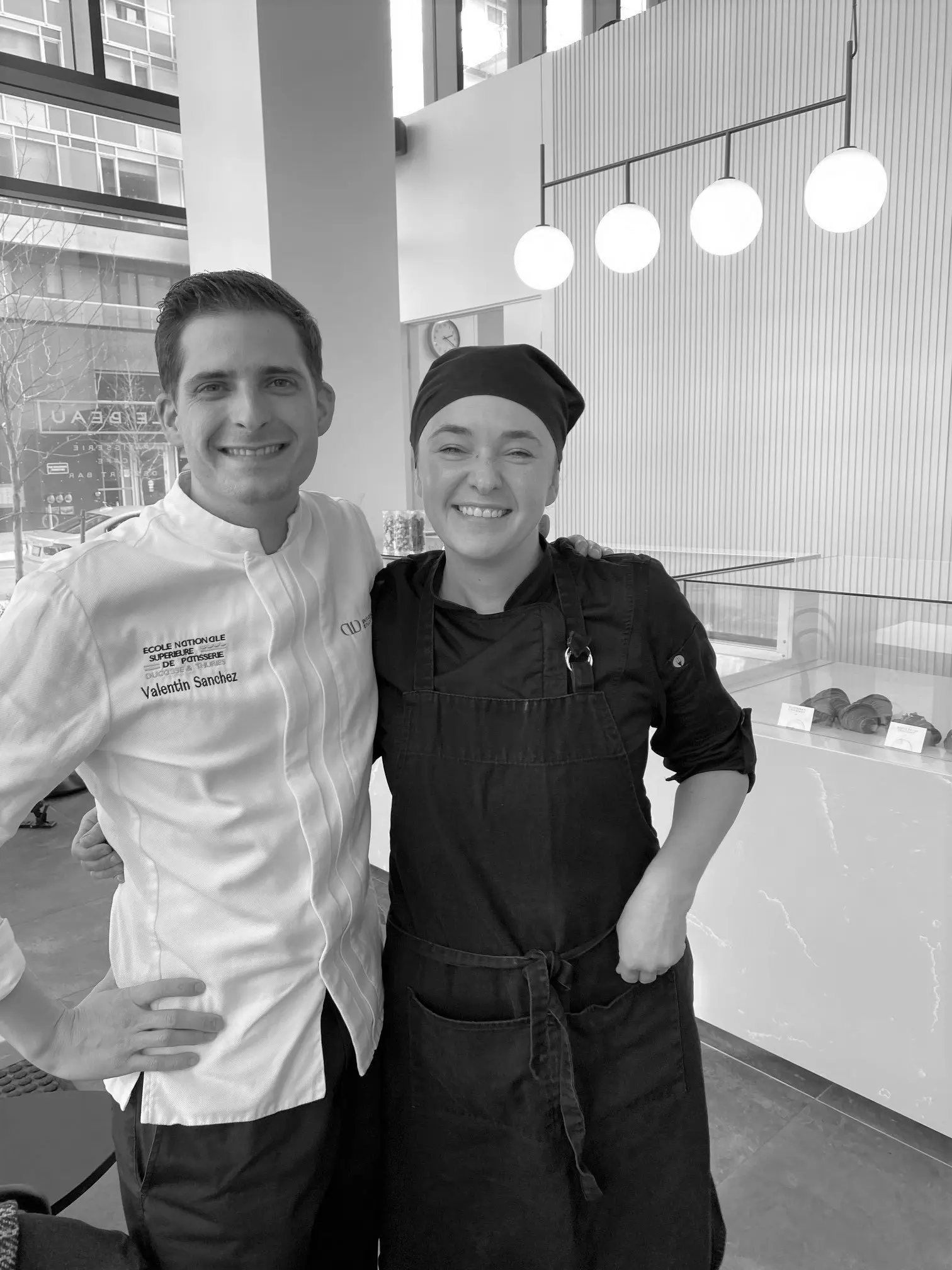 Chef Valentin Sanchez with a former student